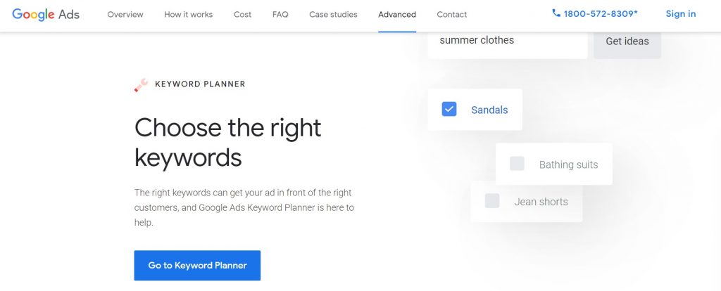 google keyword planner